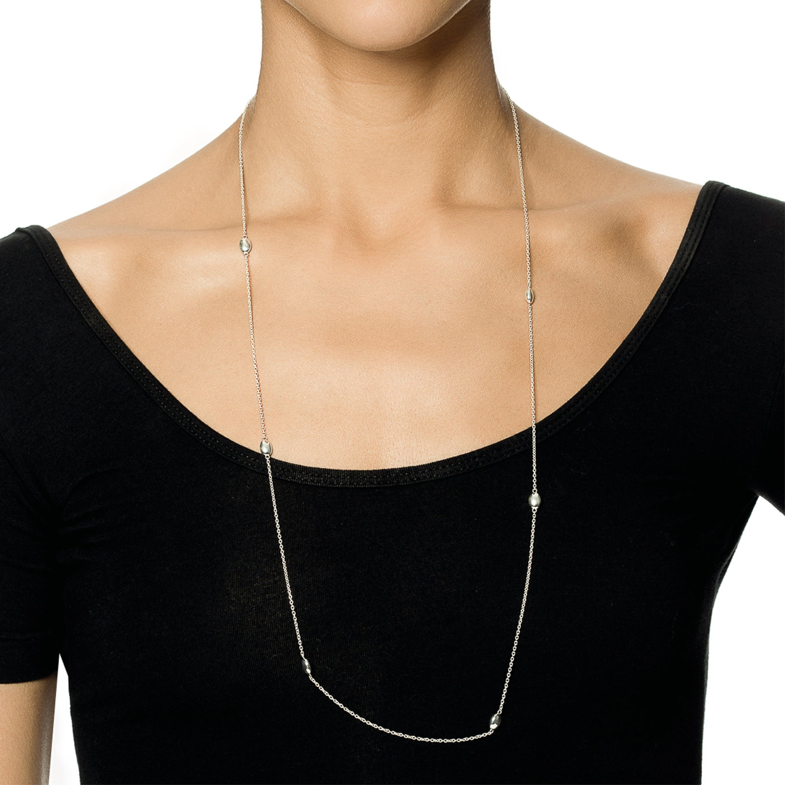 Love Bead Long Necklace - Silver bild 2