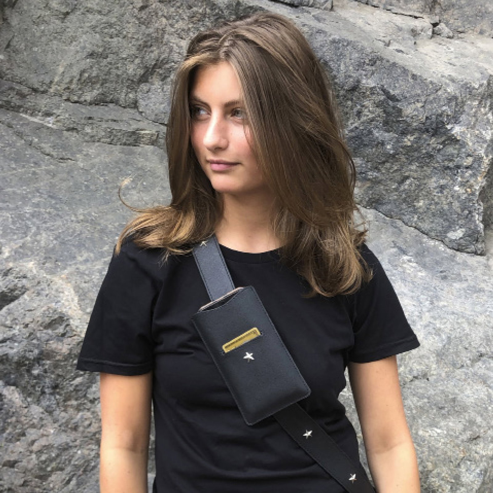 Efva Attling BAGSTRAP - Stars & Phone Wallet. ONE SIZE - LÄDER