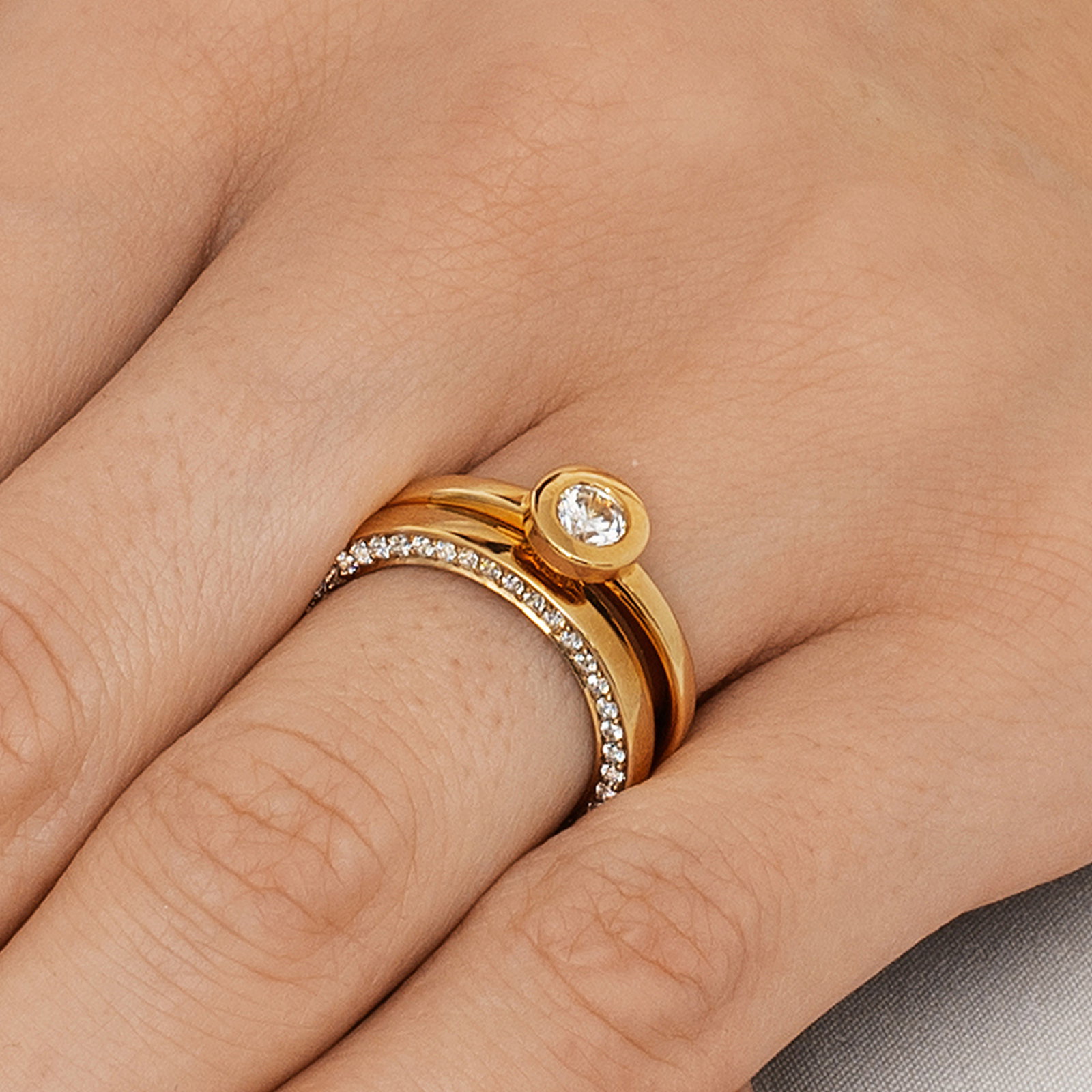 Half Round & Stars On Side Ring bild 5