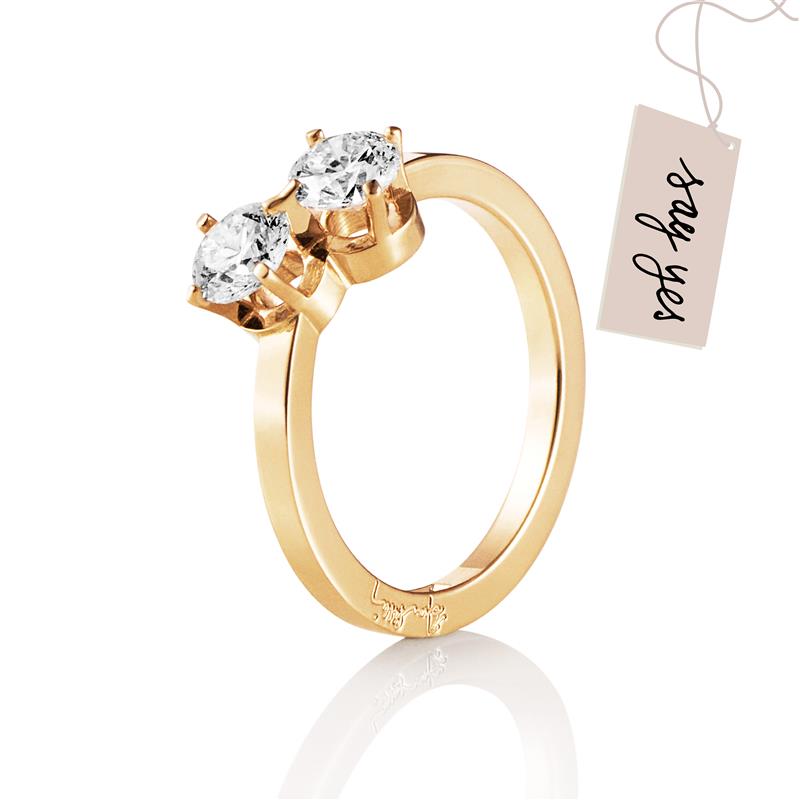 Efva Attling Twin Star Ring 1.0 ct. 17.50 - HYRA RING: GULD
