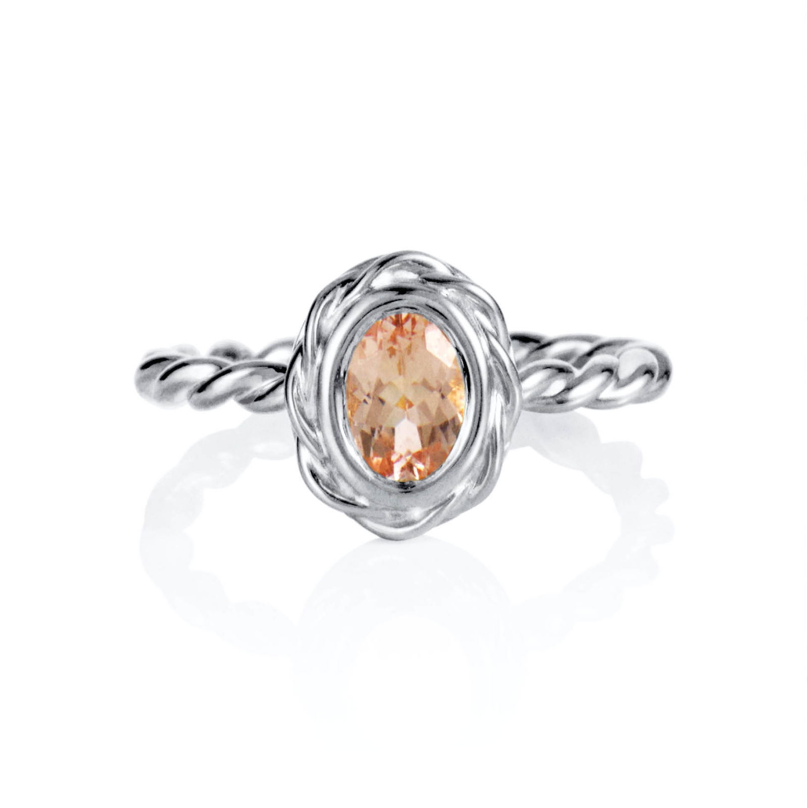 Efva Attling Wrapped Colour Ring - Morganite 16.50 - VITGULD