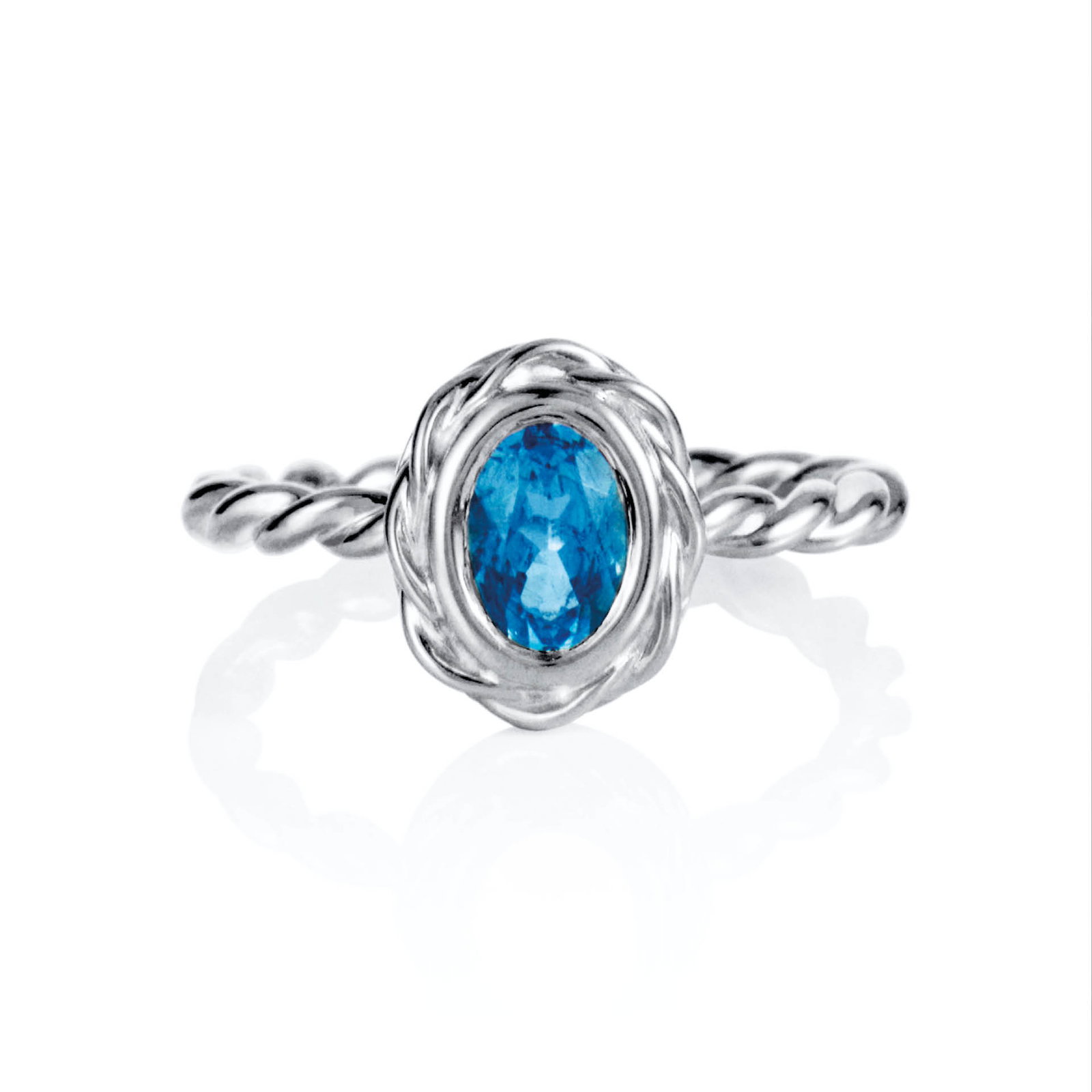 Wrapped Colour Ring - Blue Topaz