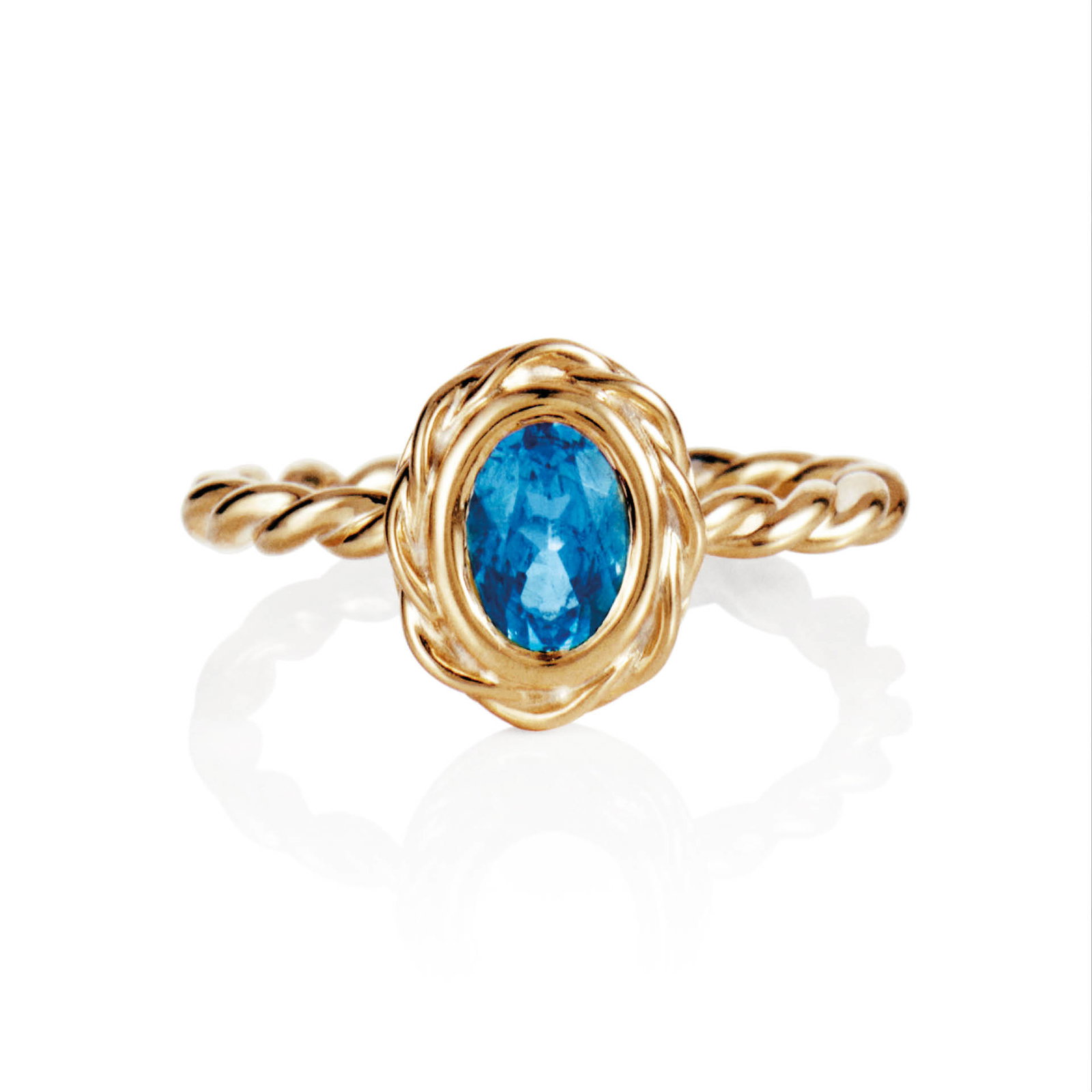 Efva Attling Wrapped Colour Ring - Blue Topaz 16.00 - GULD