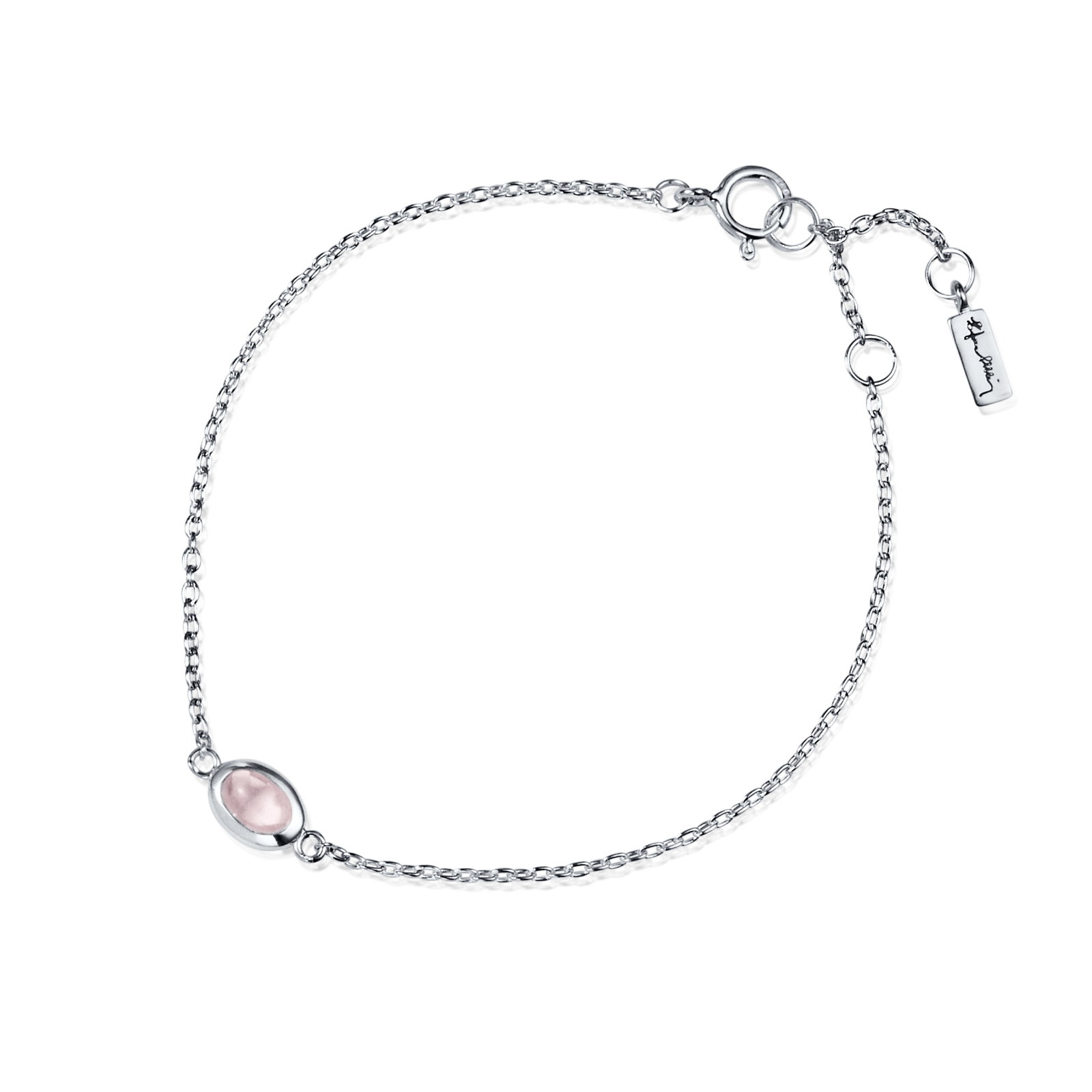 Love Bead Bracelet - Rose Quartz 16/17.5/19