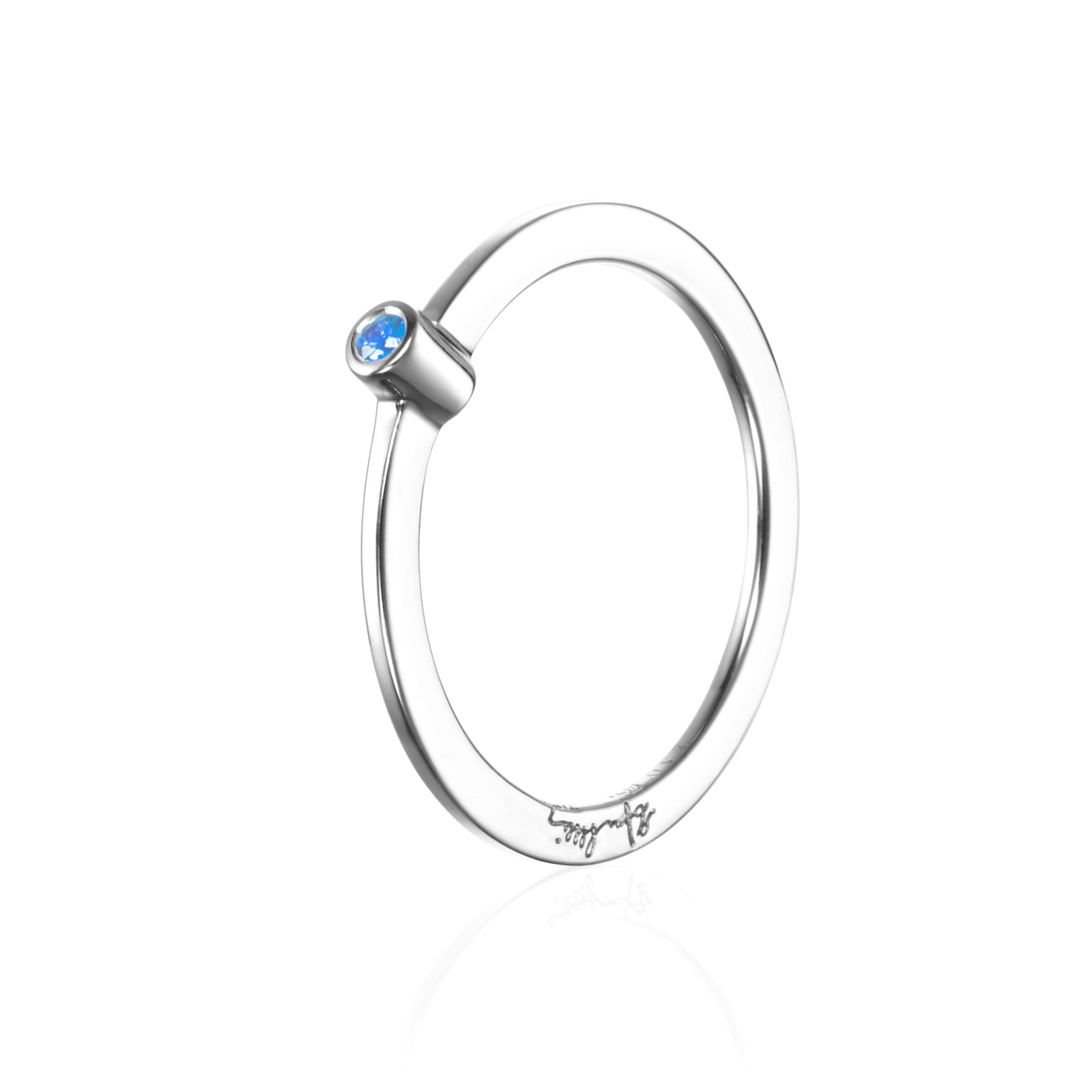 Efva Attling Micro Blink Ring - Blue Topaz 17.50 - SILVER