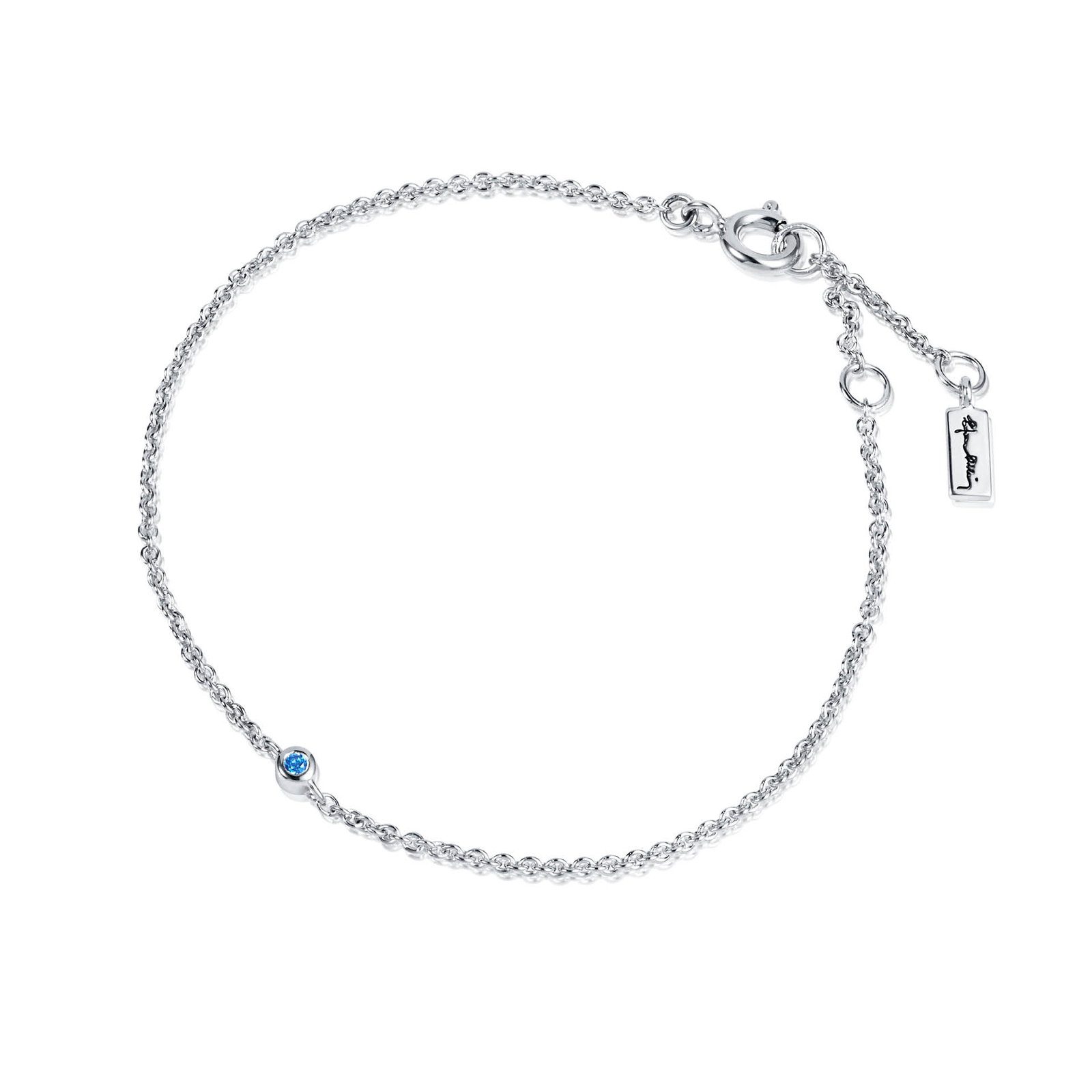 Efva Attling Micro Blink Bracelet - Blue Topaz 16/17.5/19 CM - SILVER