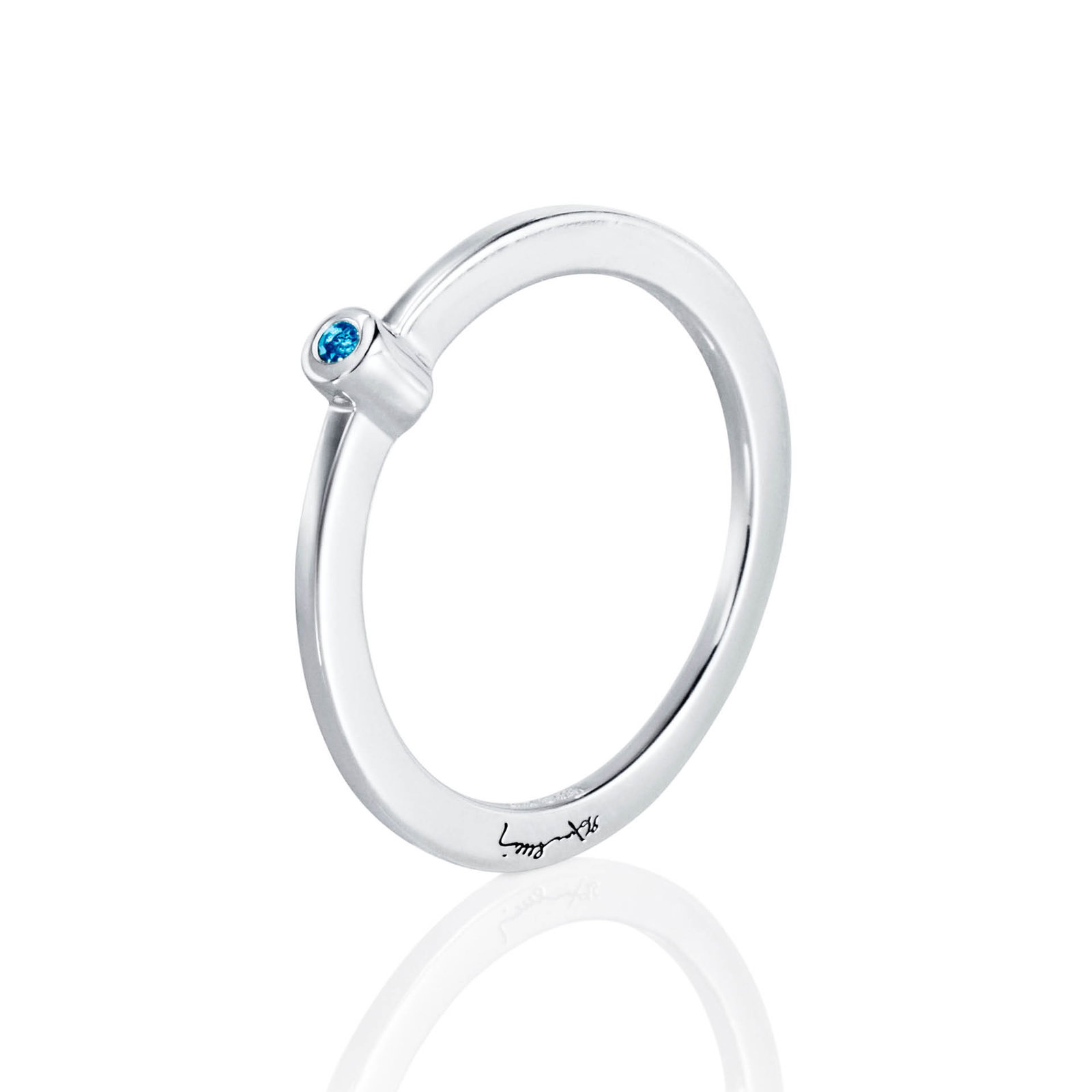 Efva Attling Micro Blink Ring - Blue Topaz 15.00 - SILVER