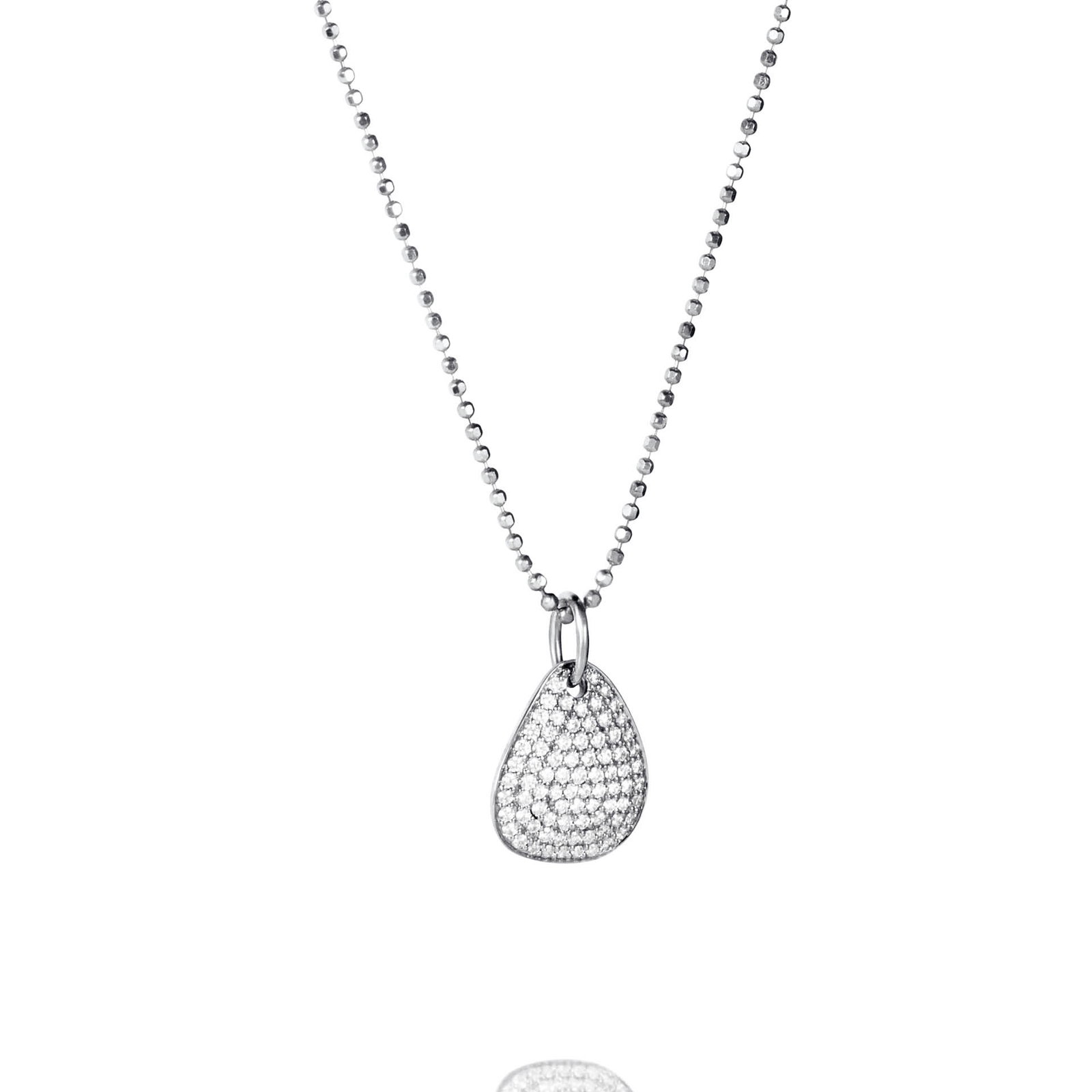 Efva Attling Mini Rose Petal & Stars Pendant 45 CM - VITGULD