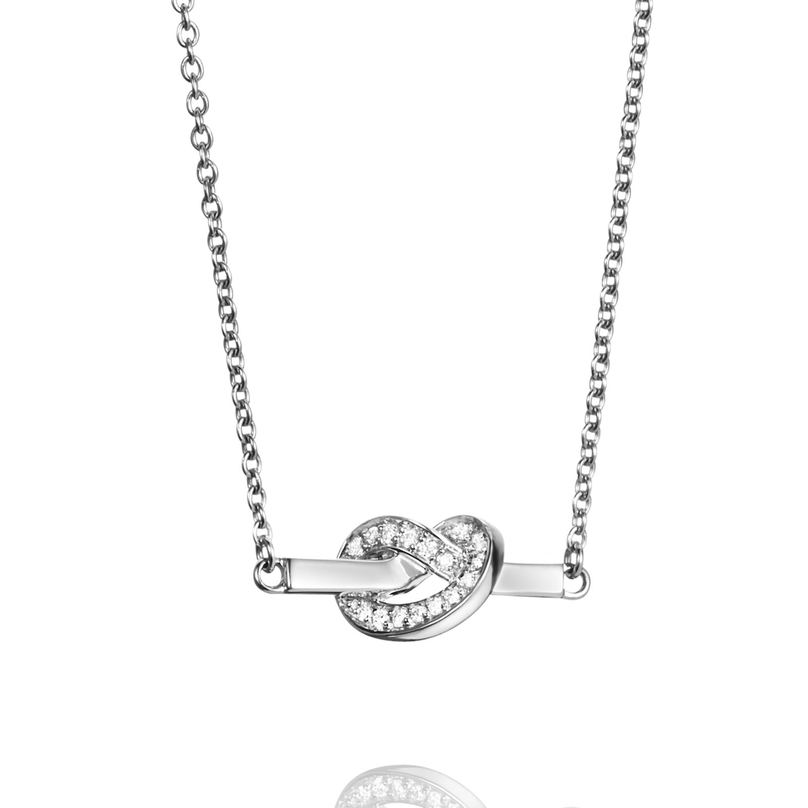 Efva Attling Love Knot & Stars Necklace 42/45 CM - VITGULD