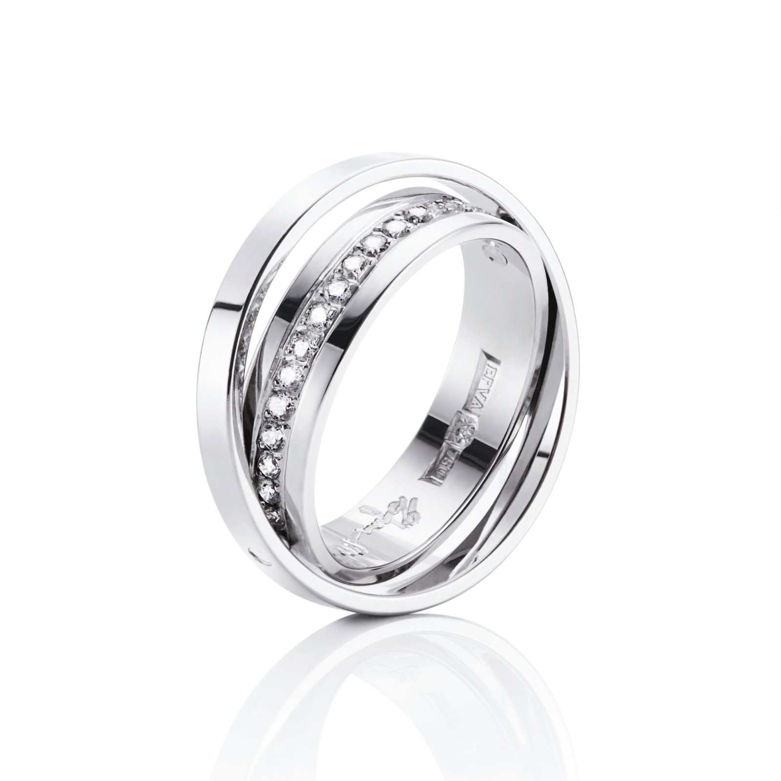 Efva Attling Two Of Us & Stars Ring 16.25 - VITGULD