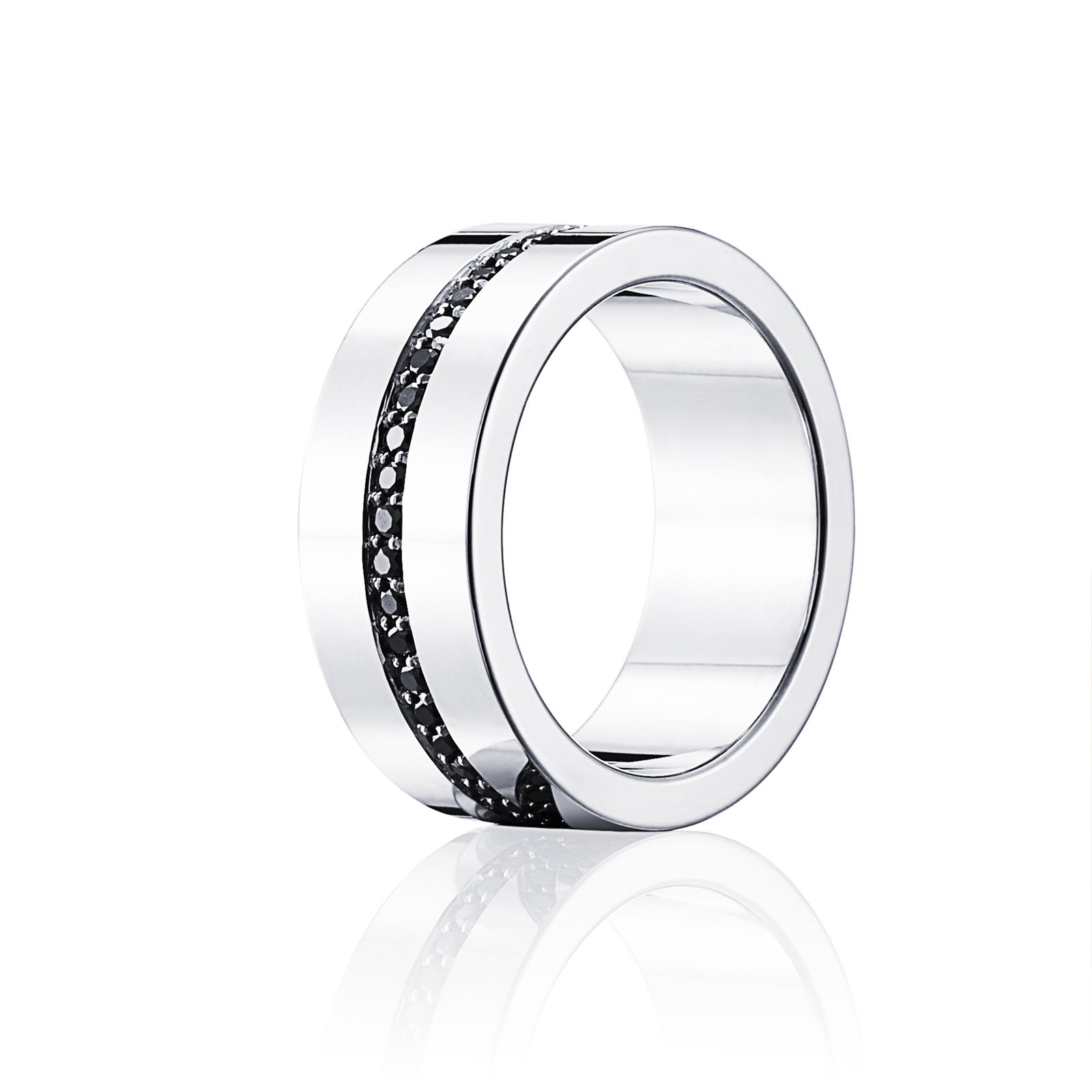 Efva Attling Wide & Black Stars Ring 17.25 - VITGULD
