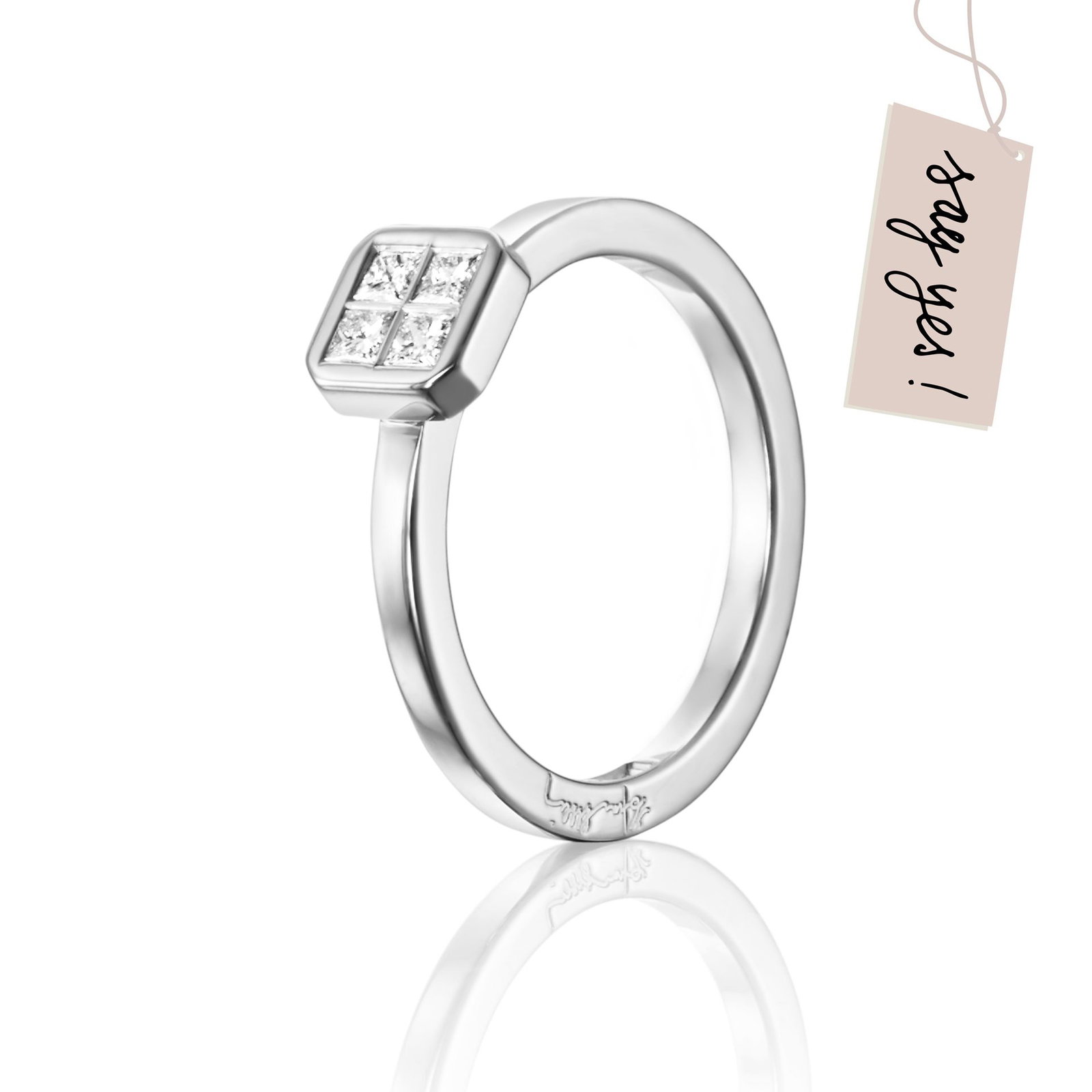 Efva Attling 4 Love Ring 0.20 ct 17.50 - HYRA RING: SILVER