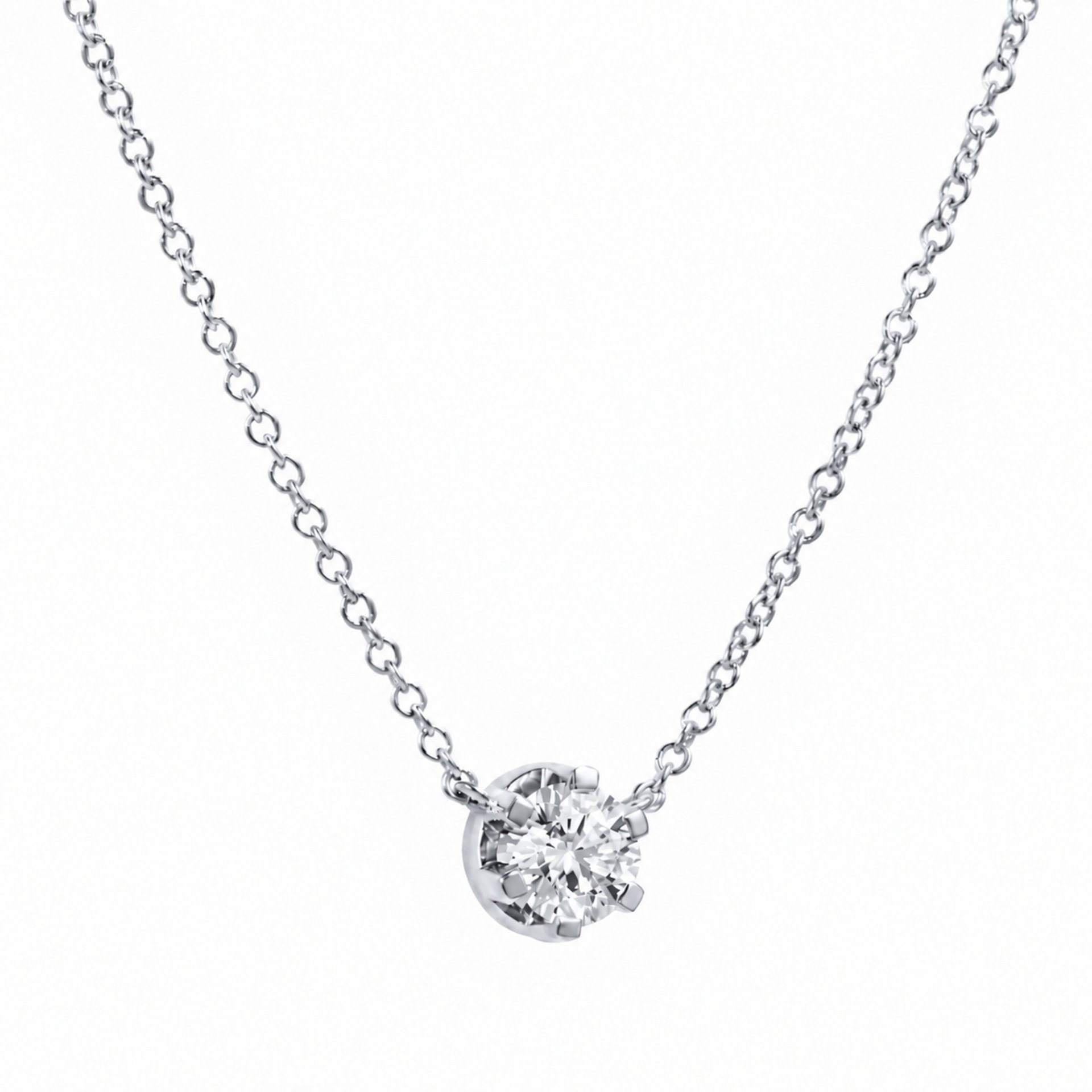Efva Attling Crown & Stars Necklace 1.0 ct 40/42/45 CM - VITGULD