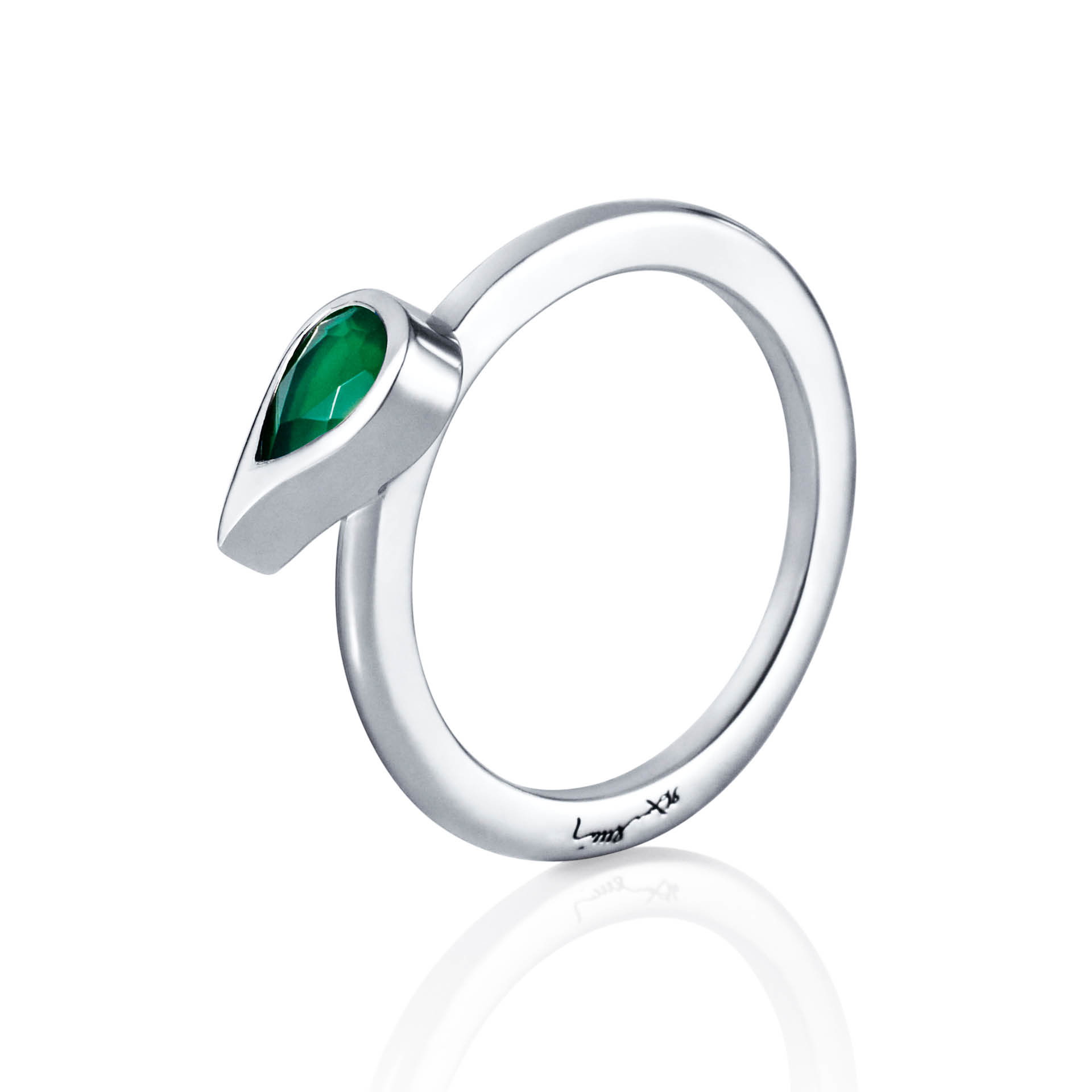 Efva Attling Sparkle Of Life Ring - Green 17.50 - SILVER