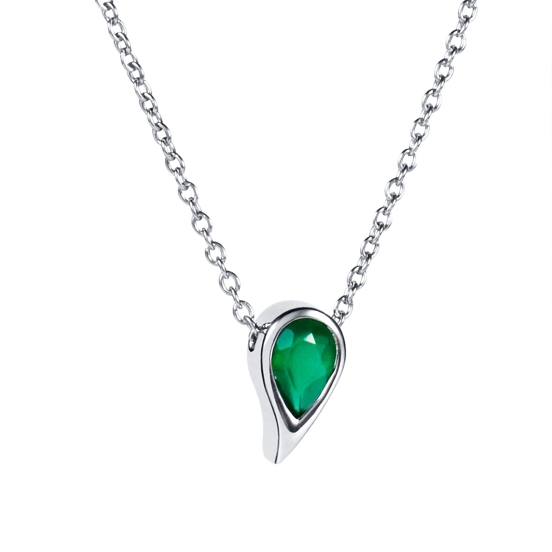 Sparkle Of Life Single Necklace Green 40/42/45 CM SILVER