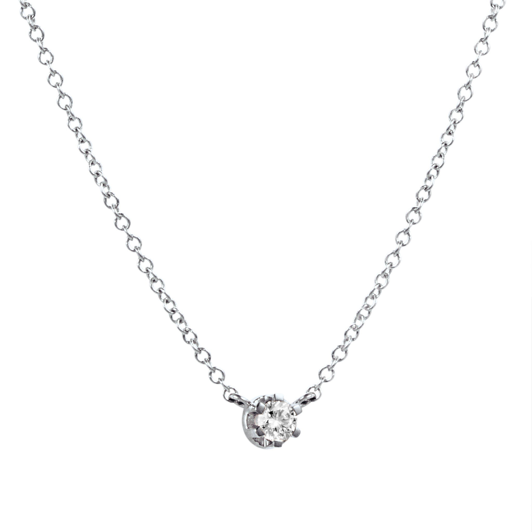 Efva Attling Crown & Stars Necklace 0.19 ct 40/42/45 CM - VITGULD