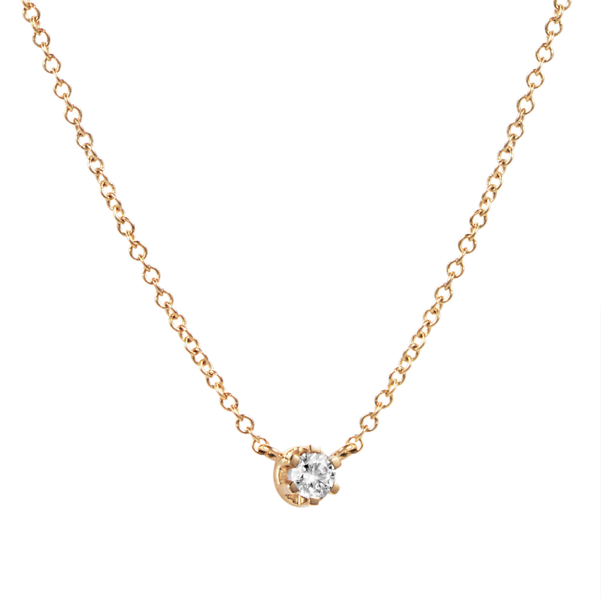Efva Attling Crown & Stars Necklace 0.19 ct 40/42/45 CM - GULD