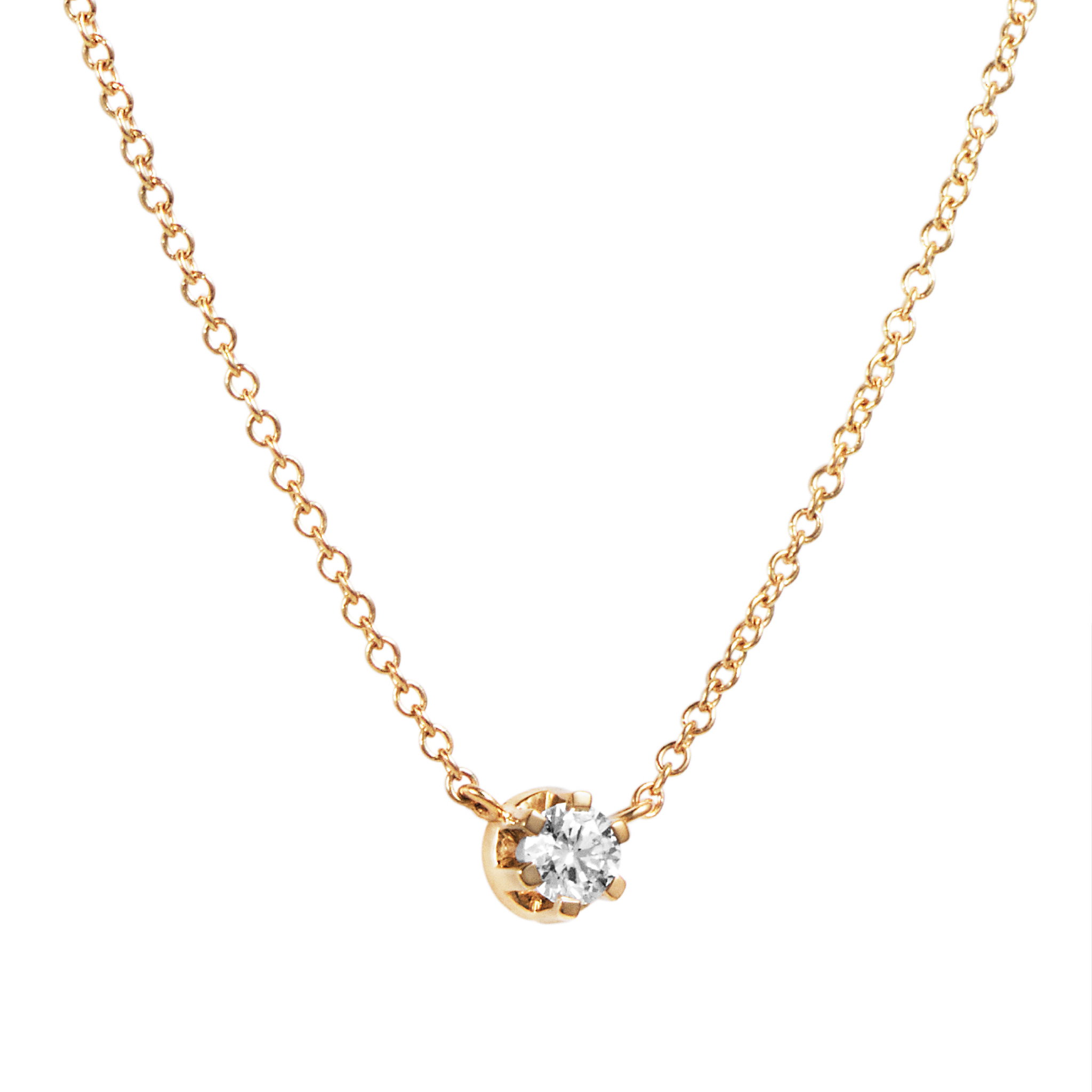 Efva Attling Crown & Stars Necklace 0.30 ct 40/42/45 CM - GULD