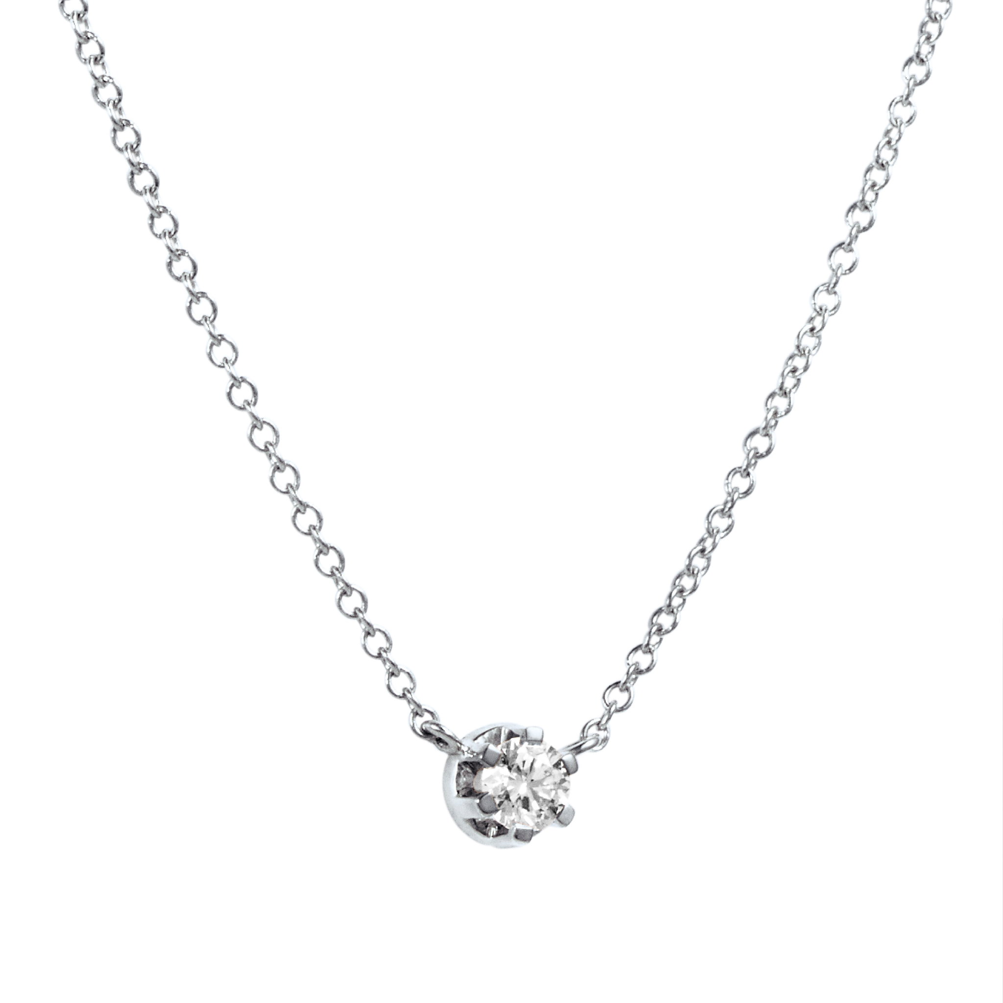 Efva Attling Crown & Stars Necklace 0.30 ct 40/42/45 CM - VITGULD
