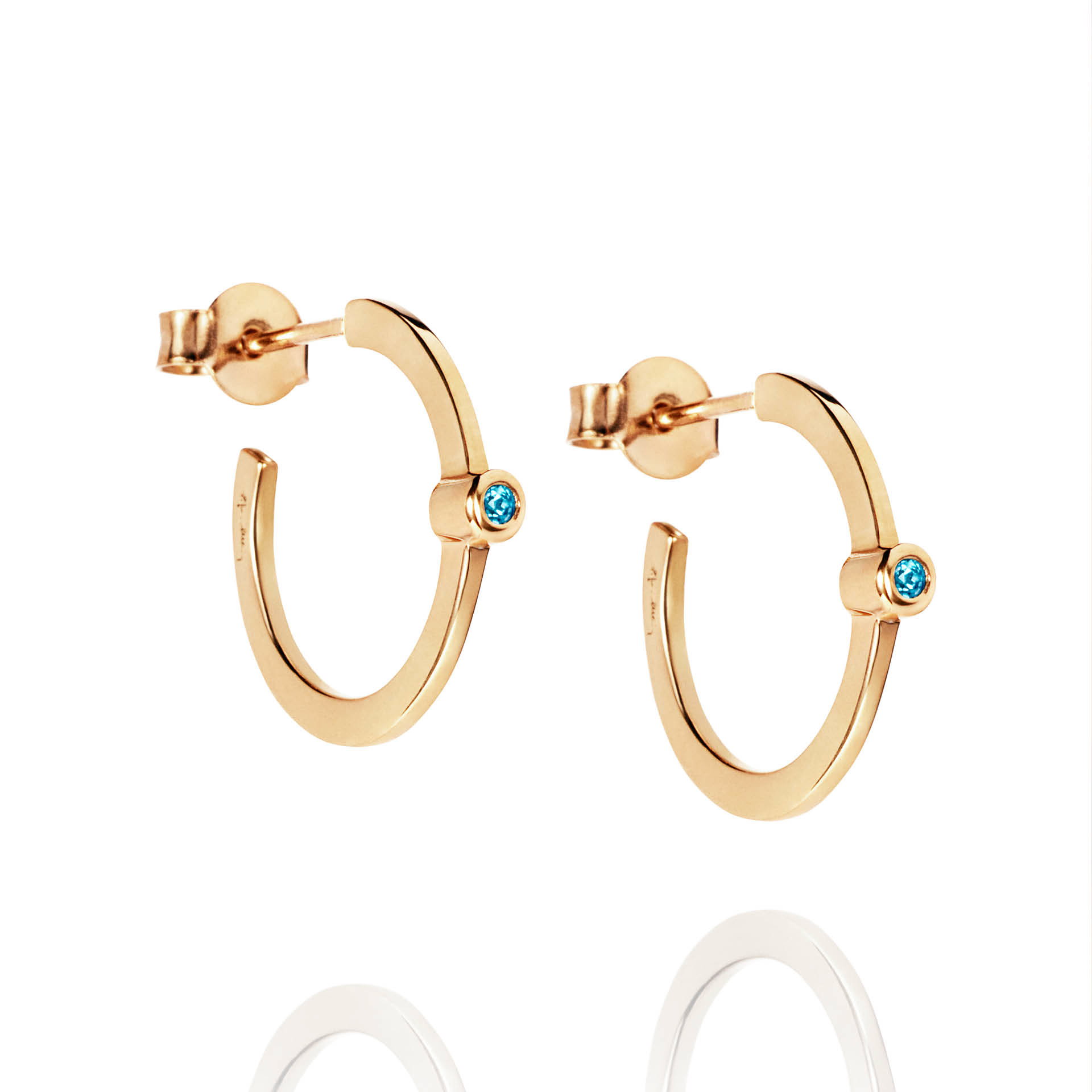 Efva Attling Micro Blink Hoops Blue Topaz Gold Plated örhängen herr – bild 2