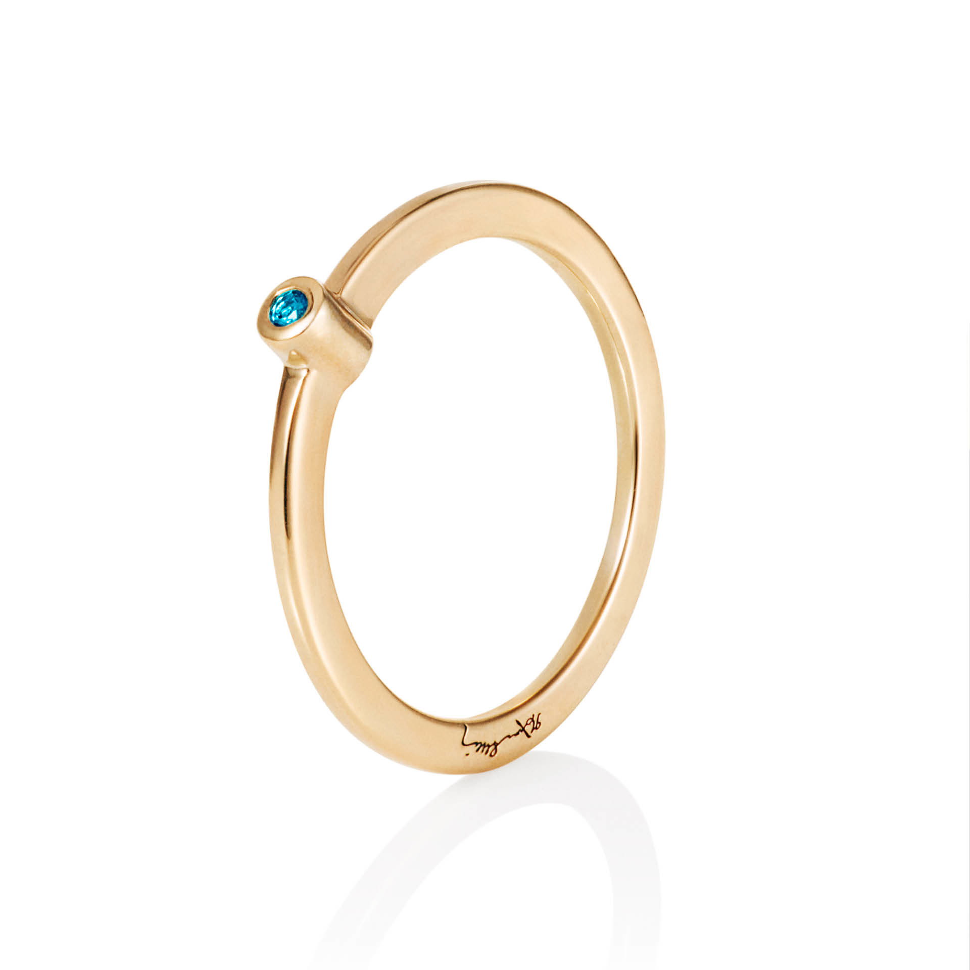 Efva Attling Micro Blink Ring - Blue Topaz 18.00 - GULDPLÄTERAT SILVER