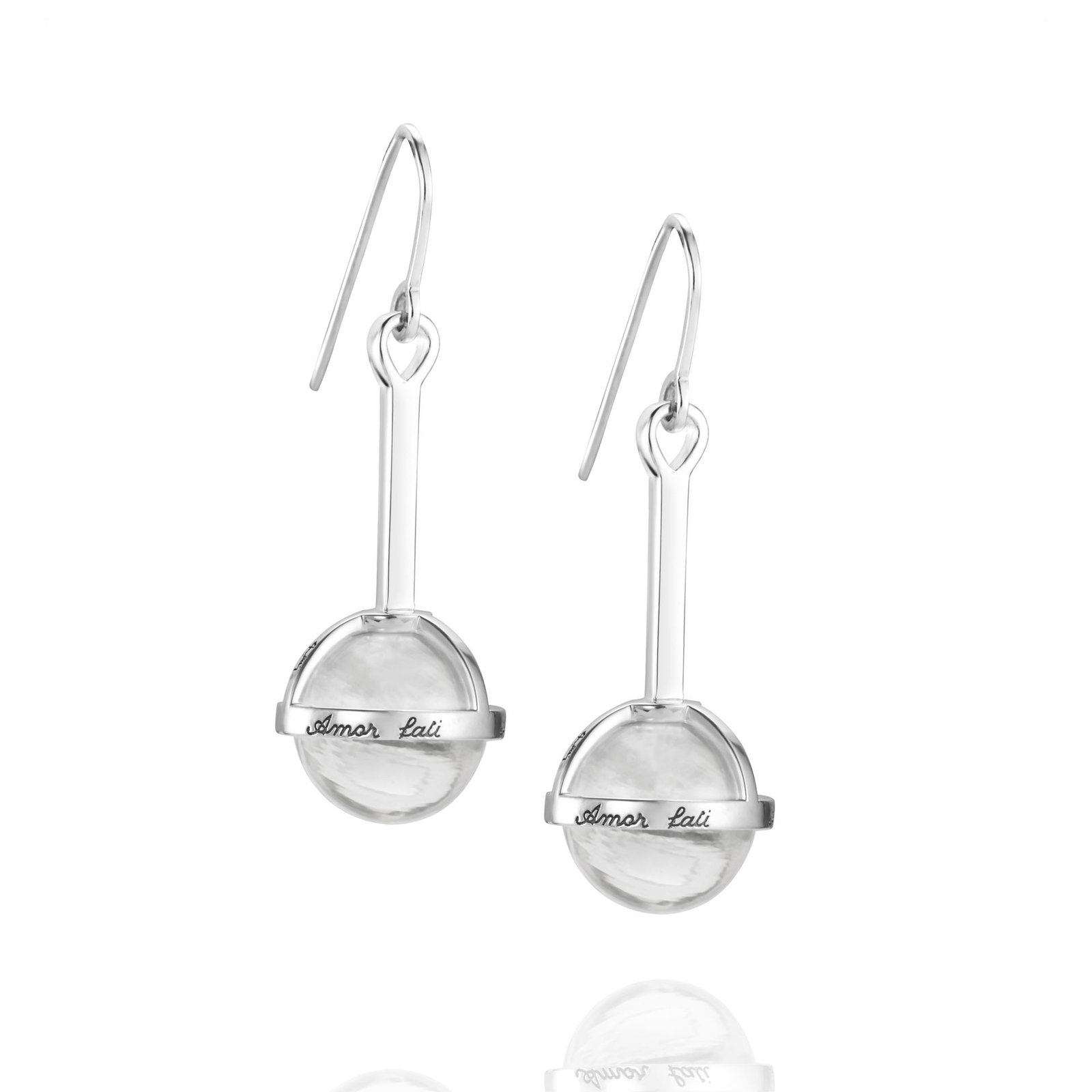 Amor Fati Globe Earrings-Crystal Quartz