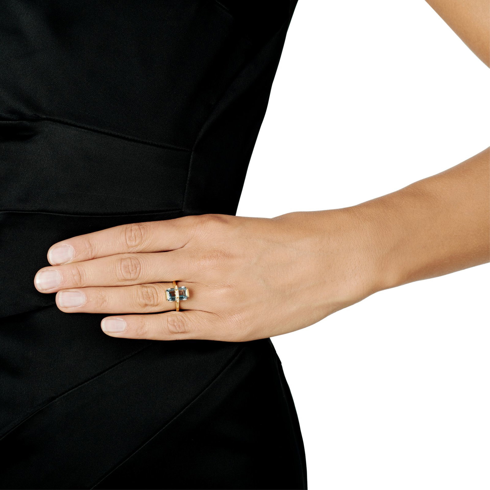 Little Bend Over Ring - Aquamarine bild 2