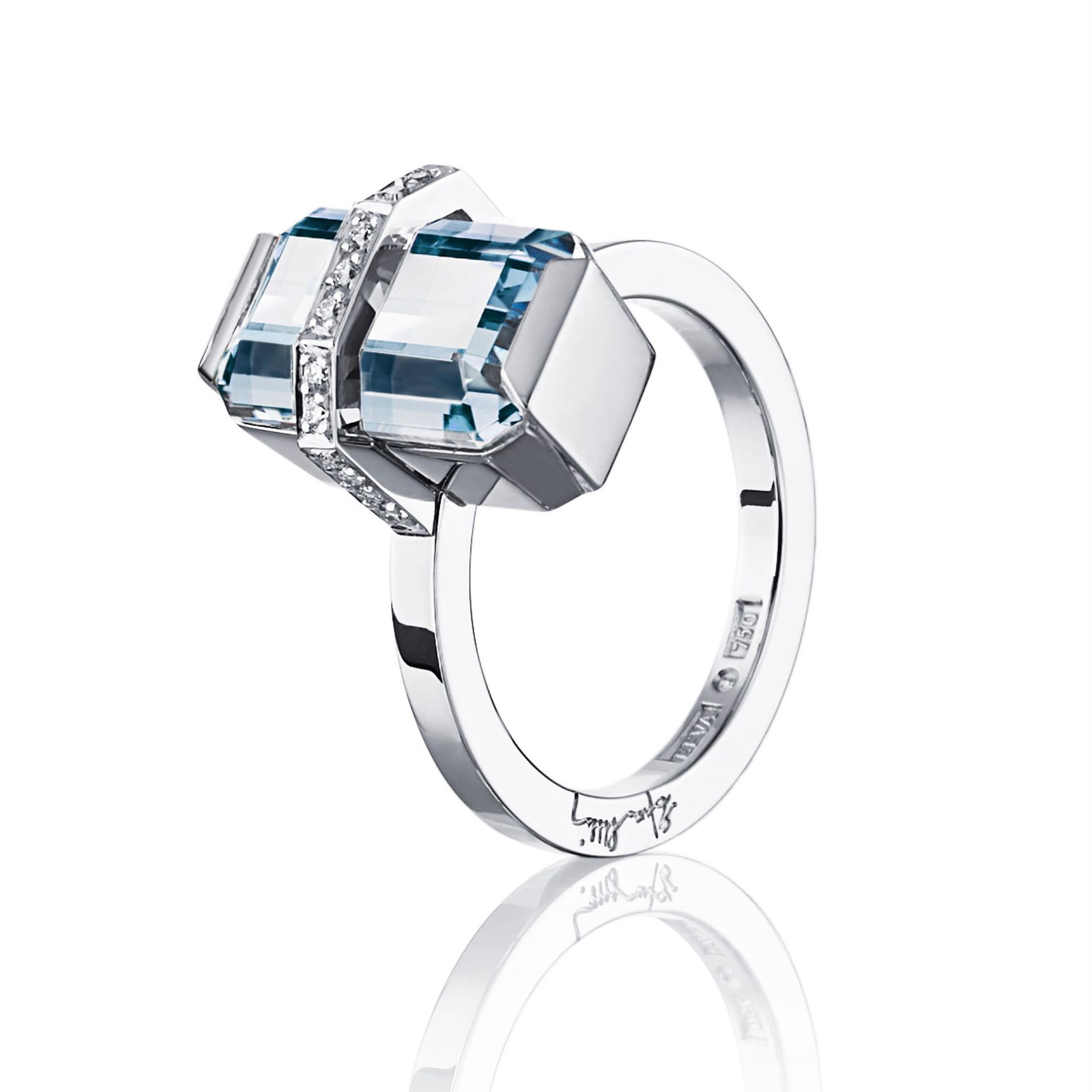 Little Bend Over Ring - Aquamarine bild 3