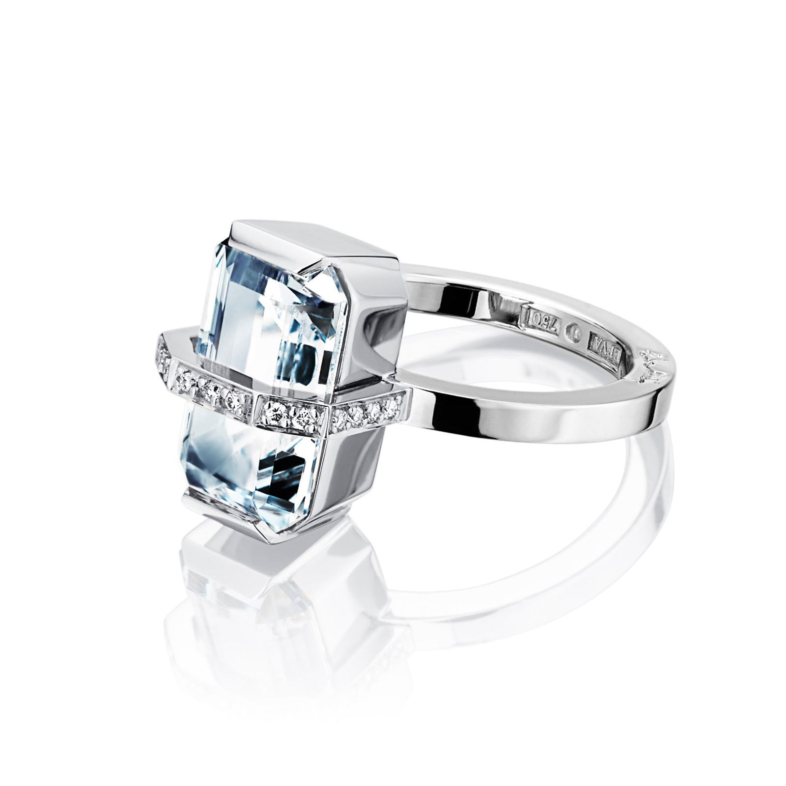 Little Bend Over Ring - Aquamarine bild 4