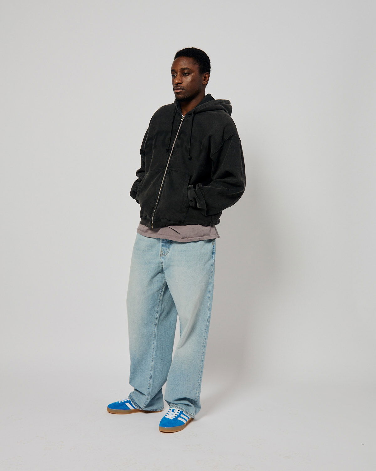 Stussy Faded Graphic Zip Hood Washed Black - Hoodies | YME