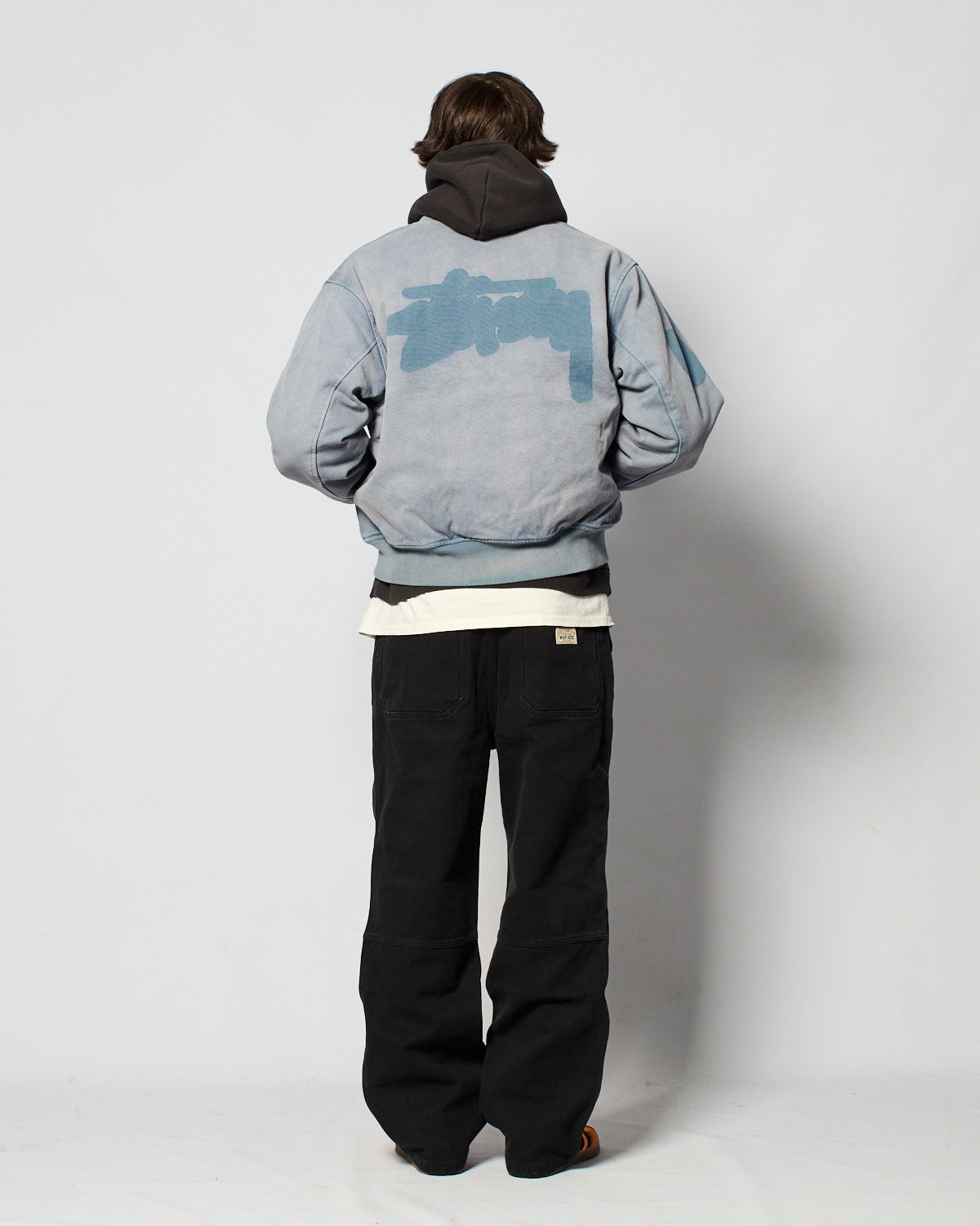 stussy GHOST LOGO CANVAS VARSITY JACKET