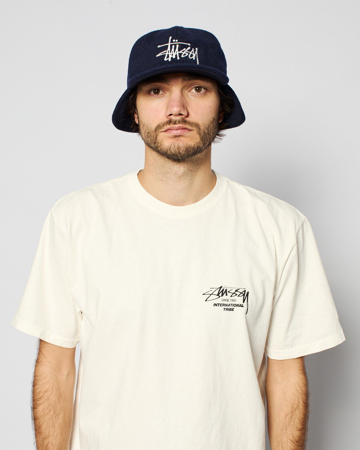 Stussy Ear Flap Wool Crown Cap Navy - Caps | YME Universe